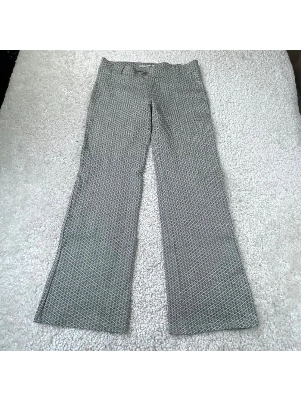 Betabrand Dress Pant Yoga Pant Flare Gray Basketweave Womens Large